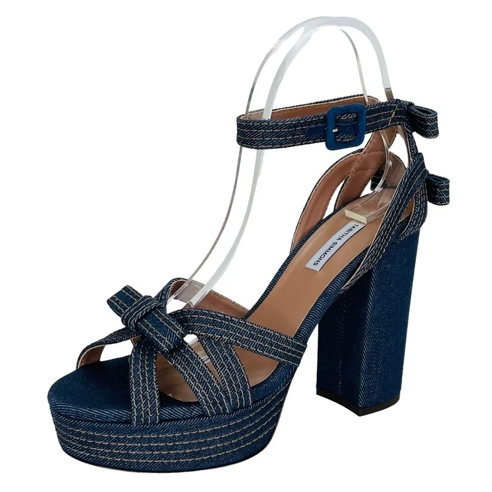 Tabitha Simmons Womens Platform Sandals EU 40B US 10M Indigo Denim Medium Width